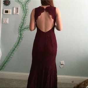 Maroon Morgan & Co Prom Dress